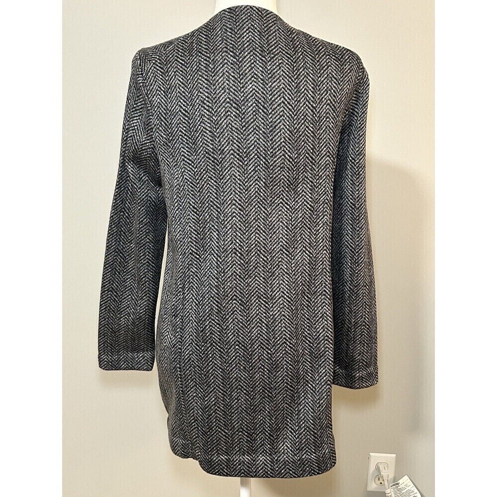 BANANA REPUBLIC Asymmetrical Houndstooth Charcoal Women’s Jacket Medium - Picture 6 of 9
